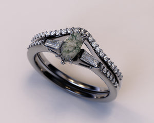 Moss Agate Engagement Ring