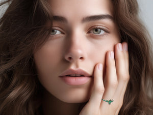 Emerald Marquise Cut Stacking Ring