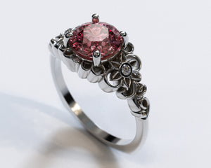 Flower Engagement Ring Morganite