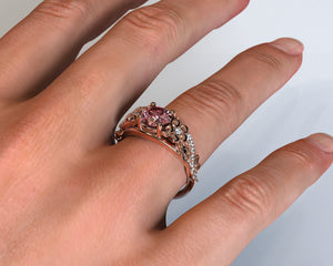 Unique Morganite Engagement Ring Rose Gold