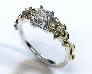 Diamond Flower Engagement Ring