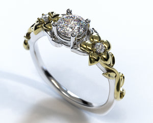 Diamond Flower Engagement Ring