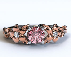 Floral Morganite Engagement Ring