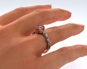 Two Tone Gold Morganite Engagement Ring