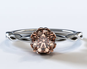 Two Tone Gold Morganite Engagement Ring