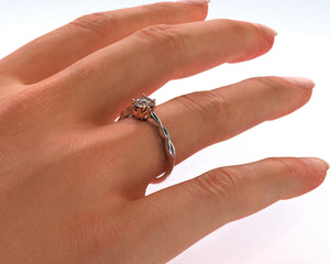 Two Tone Gold Morganite Engagement Ring