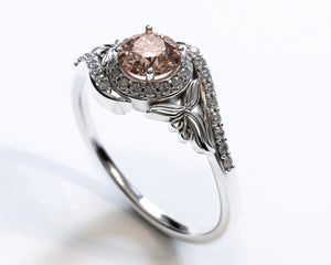 Flower Morganite Engagement Ring