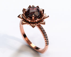 Lotus Morganite Engagement Ring