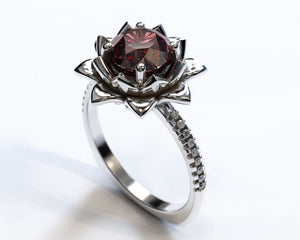 Lotus Morganite Engagement Ring