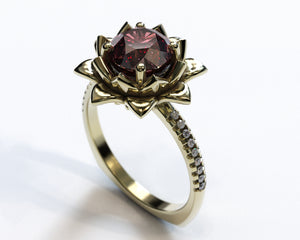 Lotus Morganite Engagement Ring