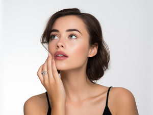 Black Diamond Flower Bridal Ring Set