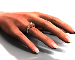 Unique Premium Moissanite Flower Diamond Engagement Ring