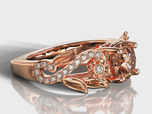 Unique Morganite Engagement Ring Rose Gold