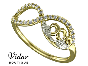 Unique Infinity Two Tone Gold Diamond Wedding Ring For Women