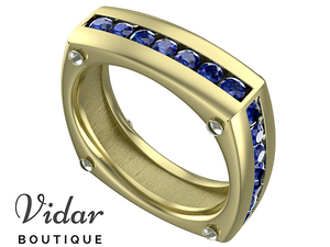  Unique Two Tone Gold Sapphire Wedding Band For Men