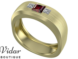 Unique Ruby Mens Wedding Ring