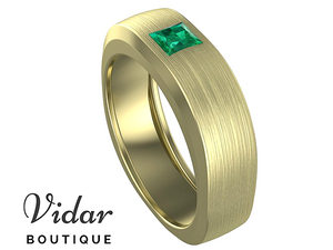 emerald unique mens wedding bands