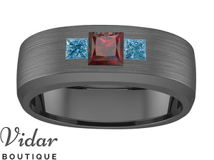 ruby unique mens wedding bands