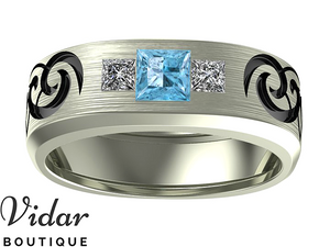 aquamarine wedding band