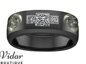 mens black gold wedding bands
