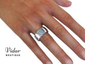 Unique Aquamarine Wedding Band For Men