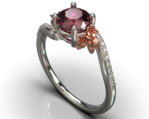 Antique Flower Ruby Engagement Ring