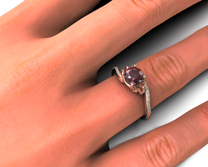 Antique Flower Ruby Engagement Ring