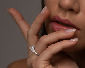 Unique Blooming Diamond Halo Engagement Ring