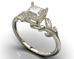 Unique Flower Diamond Engagement Ring