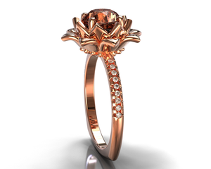 Lotus Morganite Engagement Ring