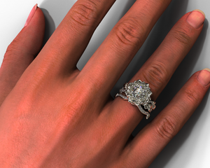 Exclusive Flower Diamond Wedding Ring Set