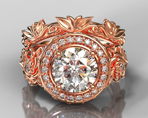 Unique Flower Diamond Bridal Ring Set