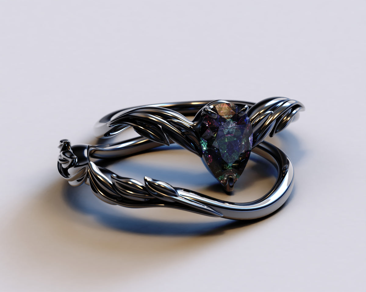 Twig Alexandrite Engagement Ring Set
