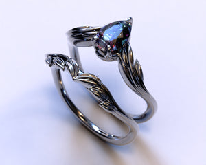 Twig Alexandrite Engagement Ring Set