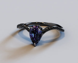 Alexandrite With Diamonds Engagement Ring