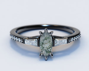 Moss Agate Engagement Ring