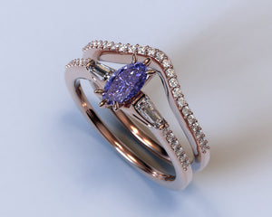 Marquise Tanzanite Engagement Ring - Art Deco Style
