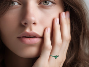 Emerald Marquise Cut Stacking Ring