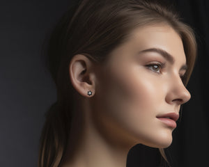 Gothic Diamond Stud Earrings - Lotus Earrings