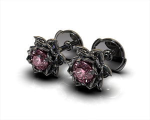 Pink Sapphire Earrings - Lotus Earrings
