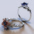 Blue Sapphire white gold engagement Ring