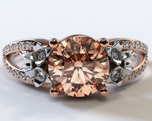 Unique Floral Morganite Engagement Ring