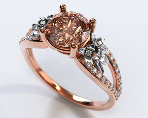 Unique Floral Morganite Engagement Ring