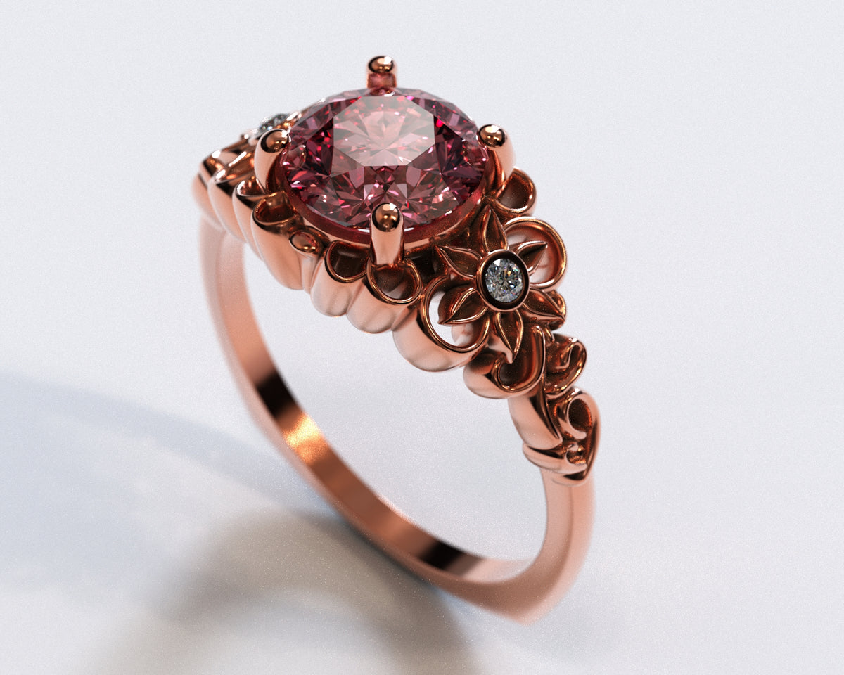 Flower Engagement Ring Morganite