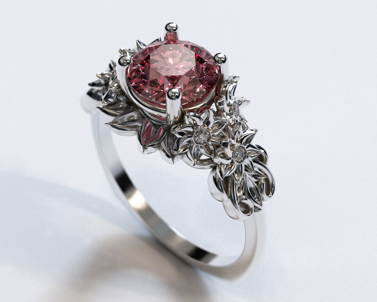 Morganite Flower Engagement Ring
