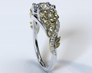 Unique Flower Shaped Engagement Ring