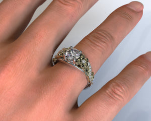 Unique Flower Shaped Engagement Ring