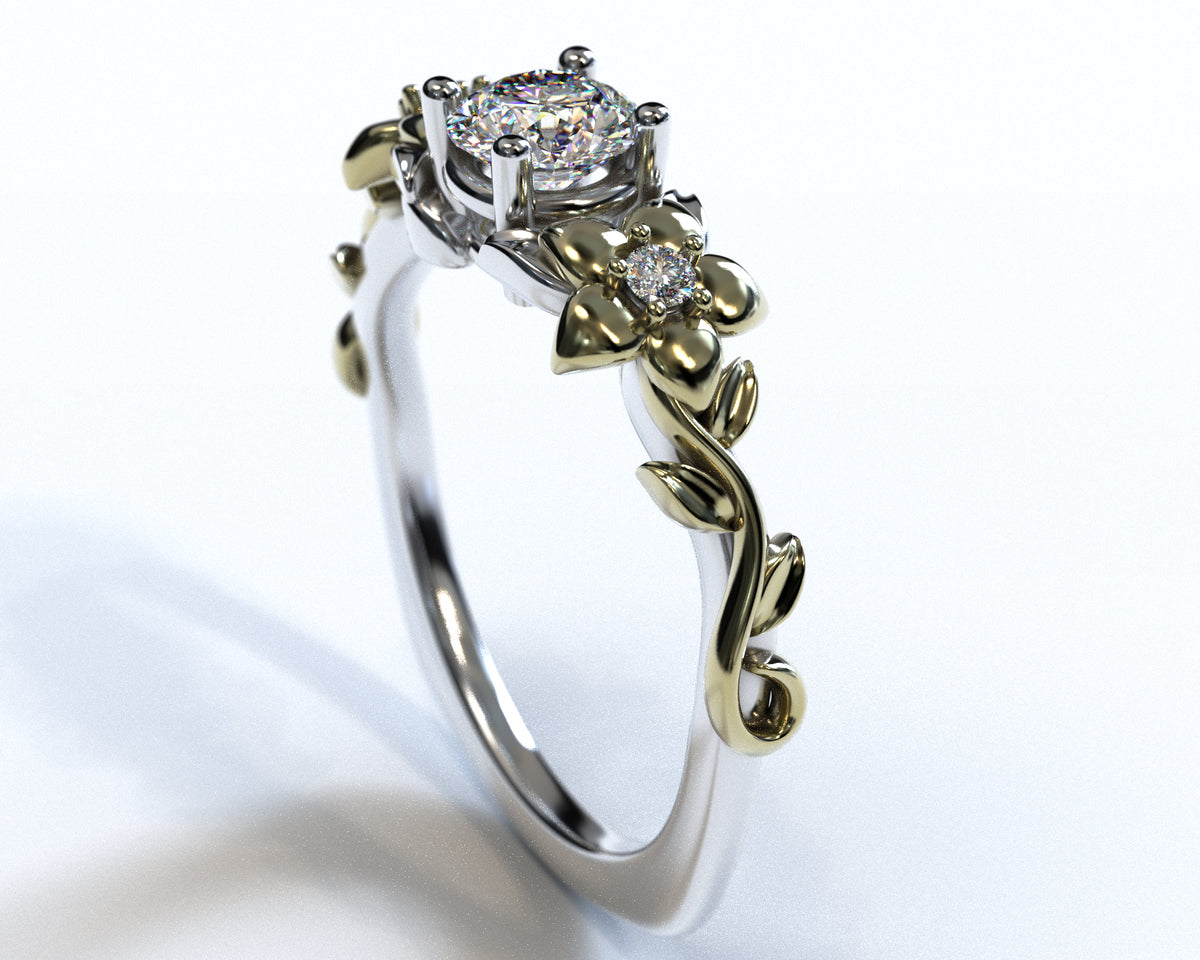 Diamond Flower Engagement Ring