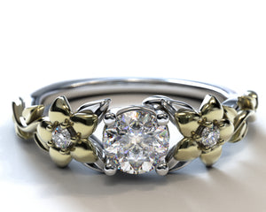 Diamond Flower Engagement Ring