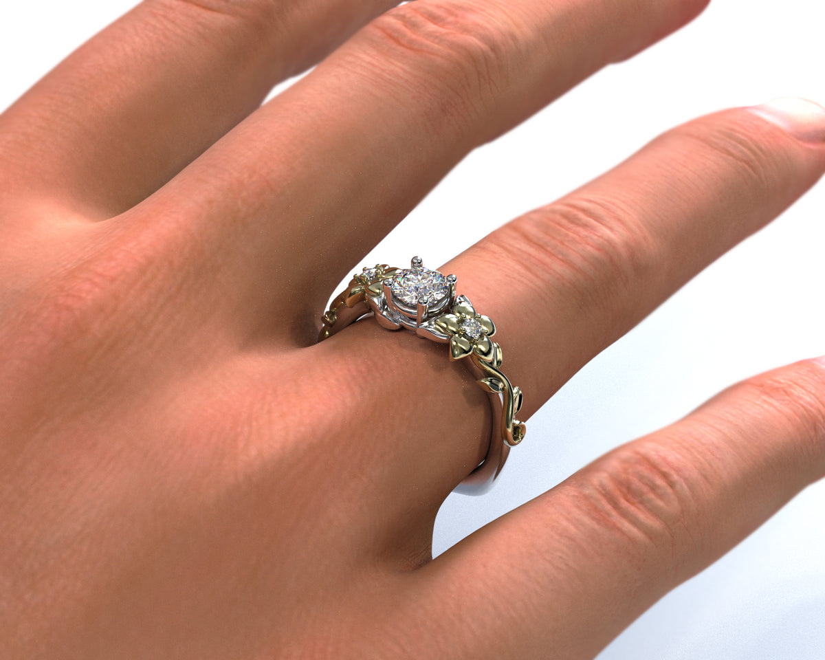 Diamond Flower Engagement Ring